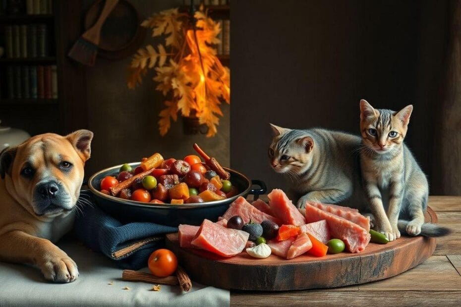 dietas-cozidas-x-cruas-para-caes-e-gatos-idosos-qual-escolher-em-cada-fase-da-vida